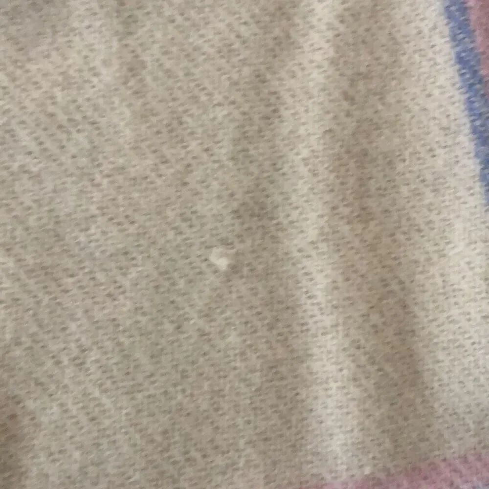 John HANLY Landau Made in Ireland wall small blanket, throw, scarf ￼ Cream, blue